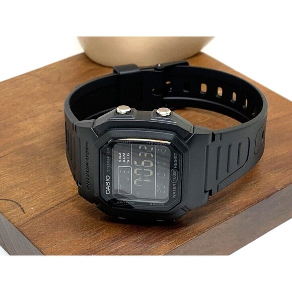 Casio Men's Watch W800H Illuminator Quartz Digital Black Resin Sport 3240 - Picture 8 of 14